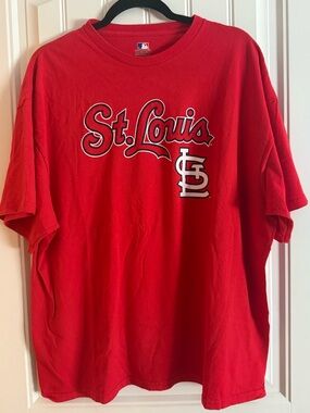 Genuine Merchandise Red MLB Logo Crewneck Tee